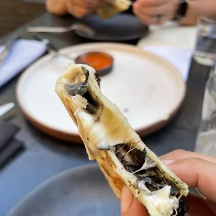 Wild mushroom quesadilla with Oaxaca cheese