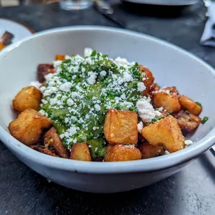 Papas Fritas, Mole Verde, Queso Chiapas