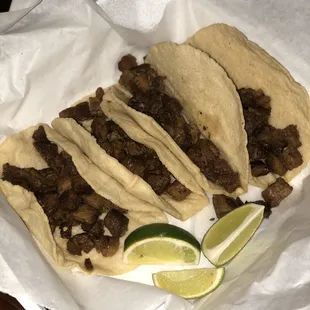 Asada Tacos plain with no Cilantro or Onions as requested but just as delicious