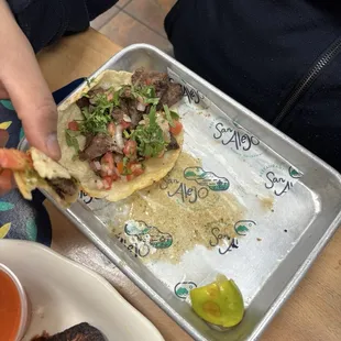 What's left of Tacos de Carne / Steak