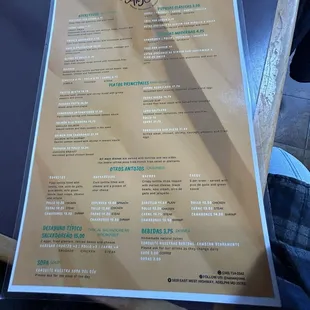 menu