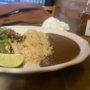 a plate of mexican food