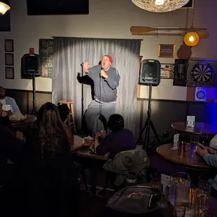 Opening night at Seawolf Pub center view of stage.
