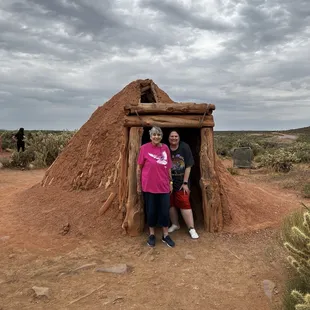 In the door way of a sweat lodge