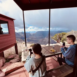 BBQ &amp; Curry lunch options overlooking the canyon.