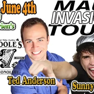 Join Comedy U June 4th for the Maui Invasion. Show starts at 8:30