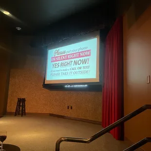 a large screen in a theater