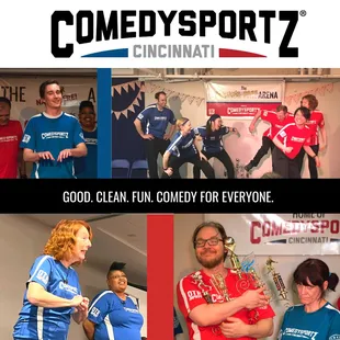 Players in action during a ComedySportz Match! Every match is completely different--different players, games and different Loyal Fanz!