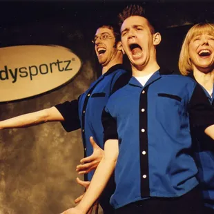 a group of people singing