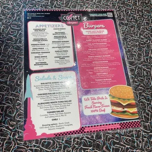 menu, burgers
