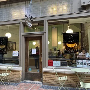 Outside of coffee shop