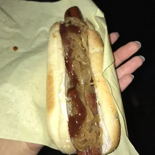 Seattle dog with BBQ sauce!