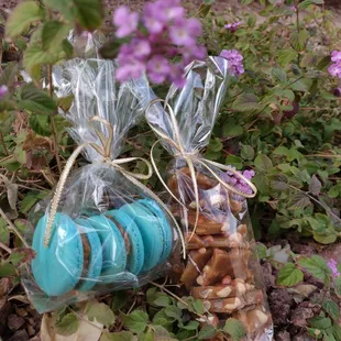 Holiday edition homemade sweets. Delicious caramel coconut macaroons &amp; peanut brittle .