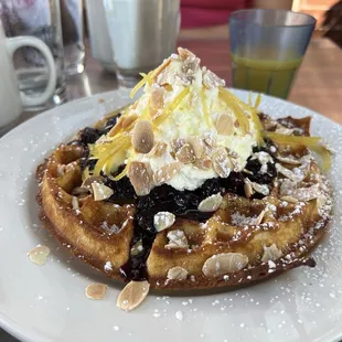 Cornmeal blueberry waffle