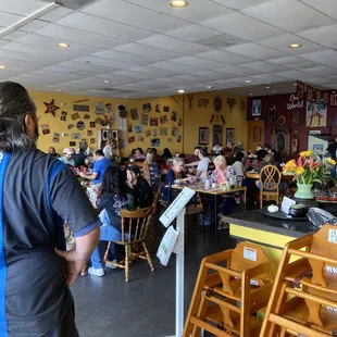 Not so quiet. Pretty full.The photo is the inside and people