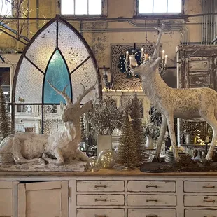 Decorations in store section of coffee shop