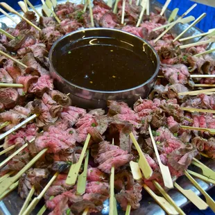 48-hour marinated steak skewers with Korean BBQ sauce