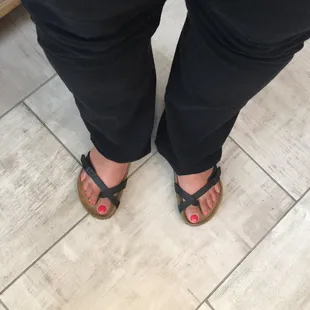 My shoes that were sized and adjusted by Richard.