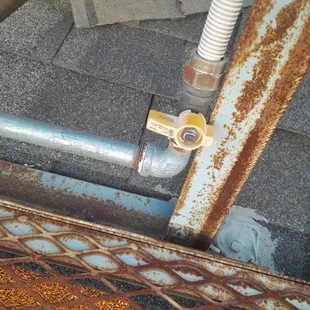 Valve left off after 1st contractor serviced.