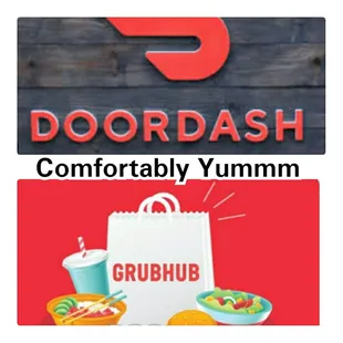 a close up of a doordash and a grubhub