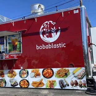 a food truck parked in a parking lot