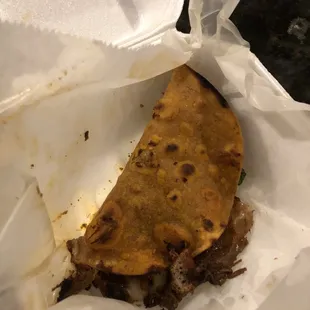 Shredded beef taco