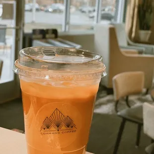 Iced toffee nut almond milk latte
