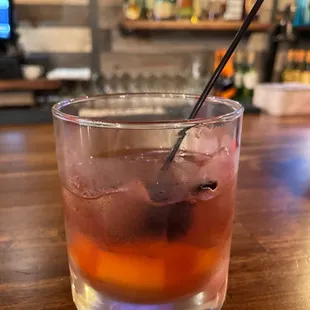a drink in a glass
