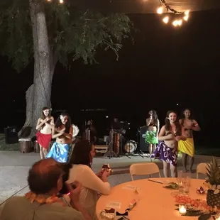 Hawaiian dancing at the Delta Sculling Center Appreciation Dinner held at the Commanders House.