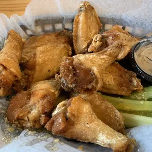 Feb 2020: Chicken Wings w/ blue cheese &amp; celery (Great!)