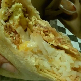 Bacon egg.n cheese burrito ...aorry its so good i couldn't help it!