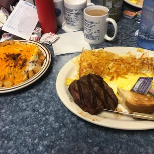 Steak and eggs
