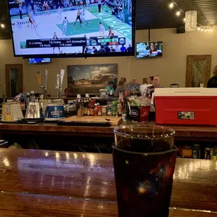 A Michelob ultra gold the bar and the NBA finals.