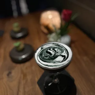 ode to the farallons  sea gin / sake / kombu / white truffle / spirulina