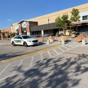 a police car parked in a parking lot