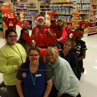 a group of people in a store