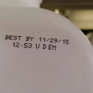 Picture taken on 3 December.  I have to check EVERY date here because the staff doesn&apos;t.
