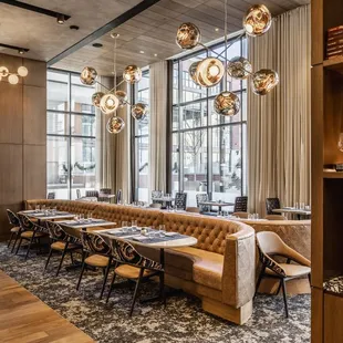 the dining area of the restaurant