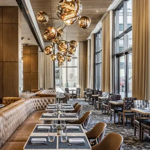 the dining area of a modern restaurant