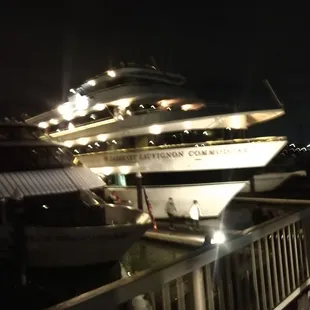 All lit up at the dock.