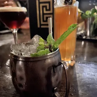 Vineyard Mule with blackberry bourbon liquor