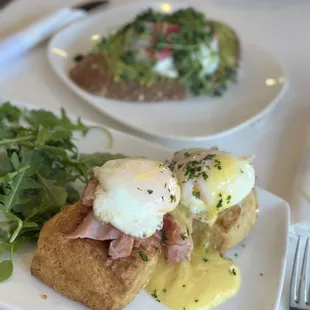 Eggs Benedict and Avocado Toast