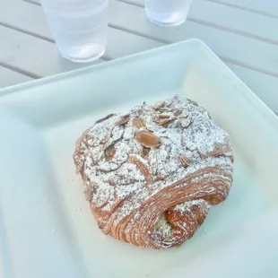 Almond croissant ($5) - nice layer of marzipan/almond, deliciously sweet.  This one&apos;s messy-- Use a napkin :D