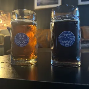 Festbier on left and Dunkle on right