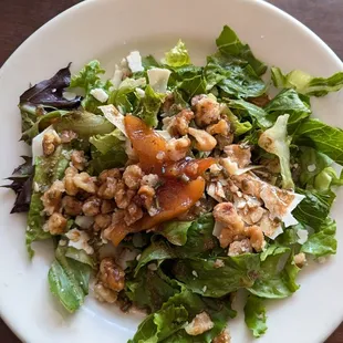 This caramelized pear salad with a mound of toasted walnuts, topped with herbed vinaigrette, was excellent. Just excellent.