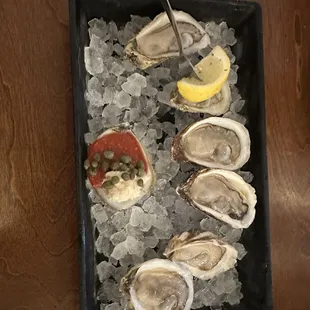Half dozen oysters 3 different kinds of