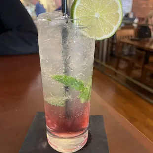 Hibiscus Rosemary Mojito mocktail
