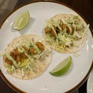 Shrimp tacos appetizer- perfect for sharing.