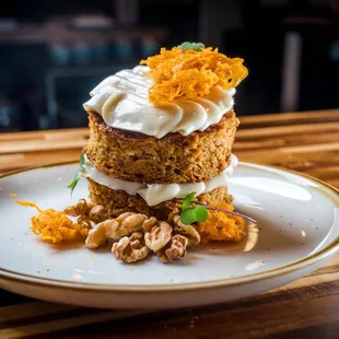 carrot cake with whipped cream