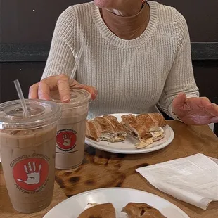 a woman eating a sandwich